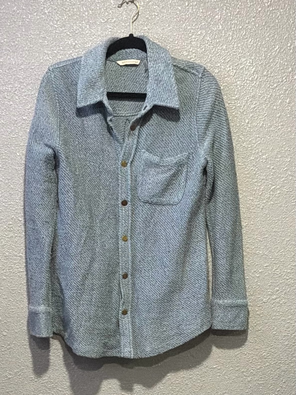 Soft Surroundings Light Blue Men's Button-Down Shirt Jacket